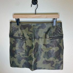 NWT Sam Edelman Faux Leather Camo Mini Skirt